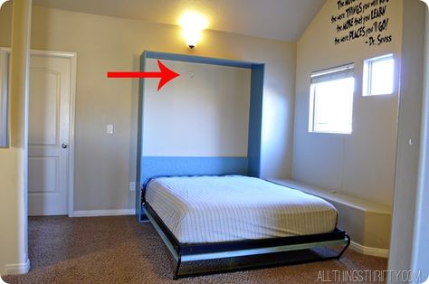 hole-in-the-drywall Bed In A Closet, Diy Murphy Bed, Murphy Bed Kits, Best Murphy Bed, Hidden Doors, Murphy Bed Ikea, Closet Diy, Closet Kits, Murphy Bed Diy