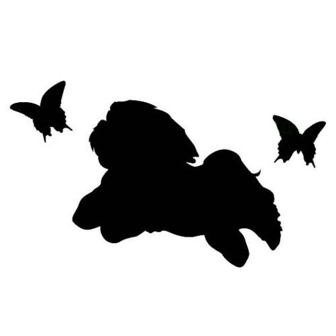 Dogs Tattoo Ideas, Dogs Tattoo, Silhouette Tattoo, Silhouette Tattoos, 강아지 그림, Silhouette Images, Small Art Prints, Silhouette Stencil, Shih Tzu Puppy