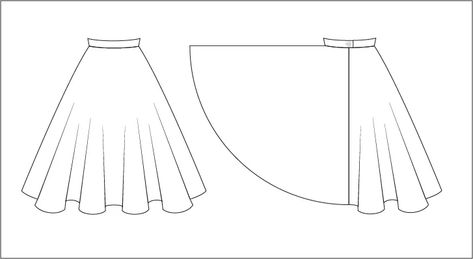 Circle Skirt Pattern With Illustrator and Calc : 6 Steps - Instructables Draw A Box, Circle Skirt Pattern, Engineer Prints, Text Tool, Flat Sketches, Crop Circles, Stitch Lines, Pattern Drafting, Fitted Skirt