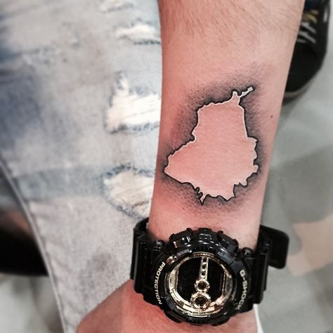 Pin for Later: These 61 Map Tattoos Will Give You Major Wanderlust Punjab Map Tattoo Punjab Map Tattoo, Punjab Tattoo, Punjab Map, Agriculture Photography, Henna Hands, Map Tattoo, Phoenix Tattoos, Map Tattoos, Armband Tattoo Design