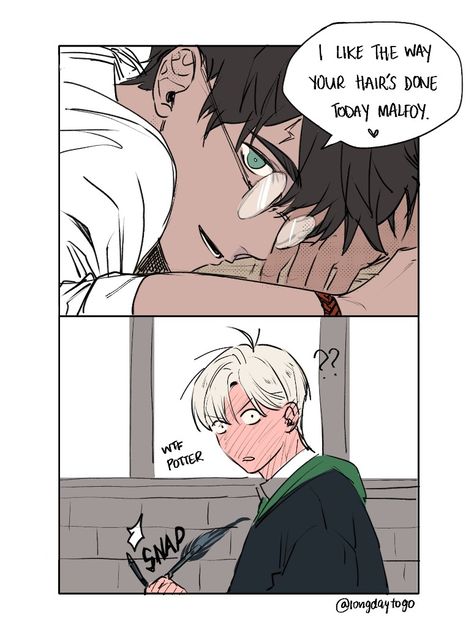 Drarry Fanart, Harry Draco, Gay Harry Potter, Harry Potter Feels, Harry Potter Comics, Harry Potter Artwork, Images Harry Potter, Draco Harry Potter, Harry Potter Ships