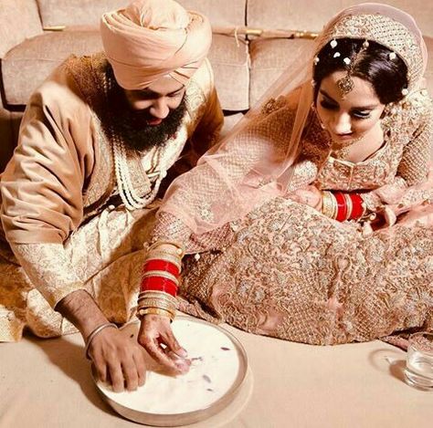 Post wedding rituals . Punjabi Weddings, Punjabi Style, Indian Couple, Punjabi Couple, Indian Brides, Wedding Rituals, Sikh Wedding, Punjabi Wedding, Pink Bridal