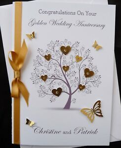 Golden Anniversary Cards, Golden Wedding Anniversary Card, 50th Anniversary Cards, Anniversary Cards Handmade, Wedding Anniversary Card, Golden Wedding Anniversary, Wedding Cards Handmade, Hand Made Greeting Cards, Golden Anniversary