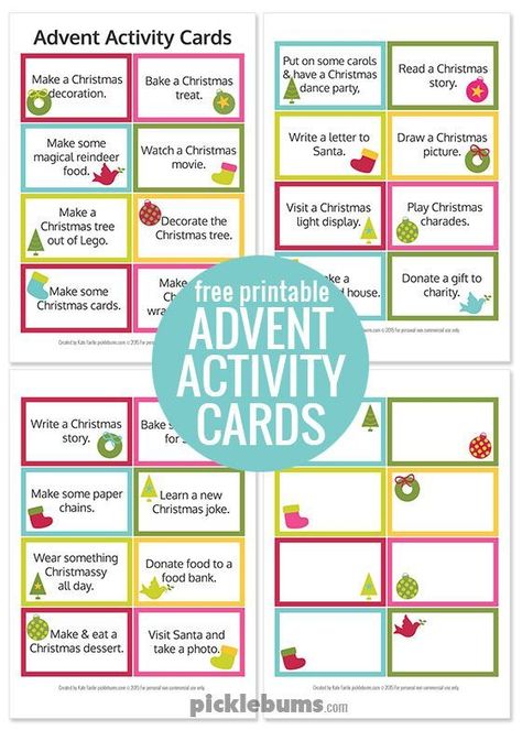 Free printable advent activity cards Preschool Prayer, Advent Journal, Activity Advent Calendar, Advent Family, Avent Calendar, Advent Ideas, Advent Calendar Activities, Holiday Art Projects, Advent Box