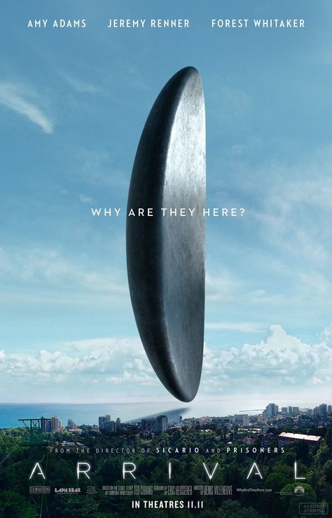 Oscar Nominated Movies, Arrival Movie, Arrival Poster, Forest Whitaker, New Movie Posters, Photo Star, Denis Villeneuve, Sci Fi Films, Movies And Series