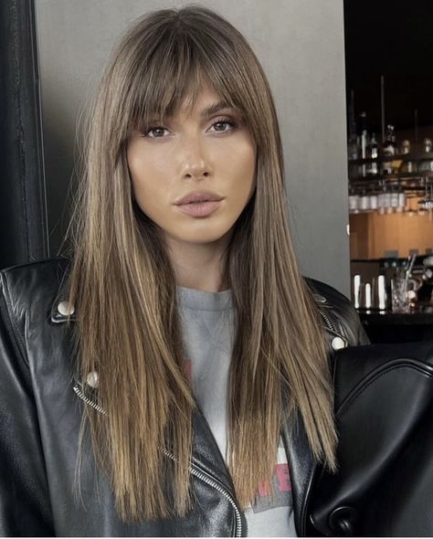 Franje Pony, Sleek Long Hair, Hairstyles For Oval Face Shape, Ideas For Straight Hair, Brown Hair With Bangs, Hairstyles For Oval Face, Oval Face Bangs, Straight Hair With Bangs, Oval Face Shape