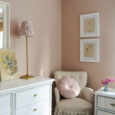 Adding custom, vintage decor to a girls bedroom without breaking the bank | Building Bluebird #cottagecore #grandmillennial Likeable Sand, Girls Bedroom Vintage, Brick Border, Bedroom Reveal, Daughter Bedroom, One Room Challenge, Best Paint Colors, Bentwood Chairs, Girl Bedroom Designs