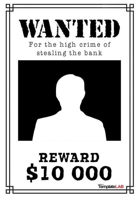 Download Black and White Wanted Poster 1 (Word) - TemplateLab Exclusive Wanted Template, Wanted Sign, Missing Poster, Catholic Wedding Program, Weekly Budget Template, Brochure Examples, Lost Poster, Poster Template Free, Marketing Brochure