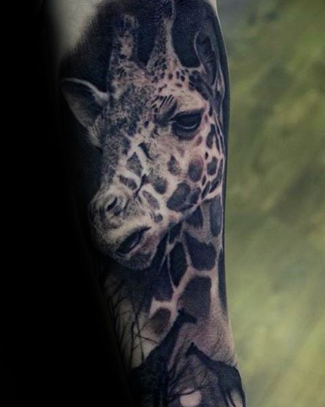 90 Giraffe Tattoo Designs For Men Giraffe Tattoo, Rhino Tattoo, Beauty And The Beast Tattoo, Mangas Tattoo, Patriotic Tattoos, Petit Tattoo, Torso Tattoos, Elephant Tattoos, Best Sleeve Tattoos