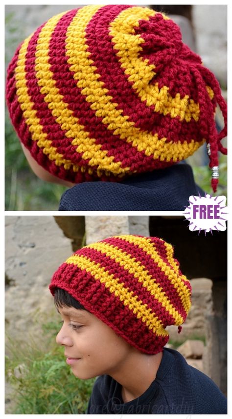 Striped Crochet Slouchy Hat Crochet Pattern Free & Paid Harry Potter Crochet Hat, Crochet Hat Stripes, Crochet Pattern Slouchy Beanie, Hufflepuff Crochet, Fall Crochet Slouchy Beanie, Striped Slouchy Beanie Crochet Pattern, Crochet Striped Beanie, Men’s Slouchy Beanie Crochet Pattern, Crochet Slouchy Hat Free Pattern