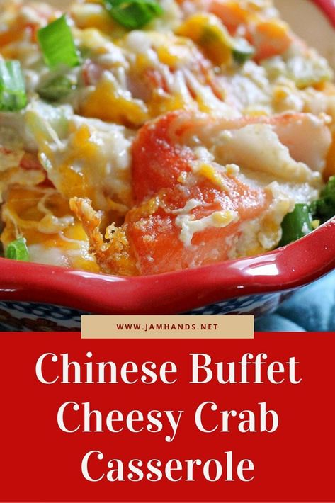 Cheesy Crab Casserole, Chinese Buffet Crab Casserole Recipe, Crab Casserole, Seafood Casserole Recipes, Crab Recipe, Crab Salad Recipe, Chinese Buffet, Seafood Bake, Crab Meat Recipes