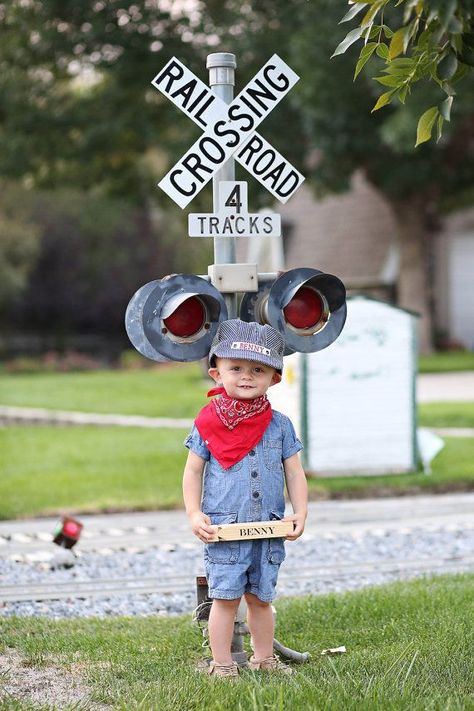 Train Conductor Outfit, Conductor Outfit, Train Engineer Costume, Train Conductor Costume, Train Theme Party, Thomas Train Birthday, 2nd Birthday Pictures, Thomas Party, Train Theme Birthday Party