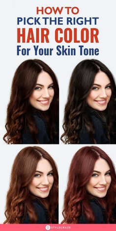 How To Pick The Right Hair Color For Your Skin Tone: Your skin color is the most important factor to consider before you color your hair. A bad pairing of skin and hair color can make you look unnatural and awkward. This article will act as a guide for safe hair colors to try depending on the color and tone of your skin. #Hair #Hairstyle #HairColor #HairColorTips #Tips #Tricks Dark Hair For Cool Fair Skin, Color Formulations Haircolor, Glaze Colors For Brown Hair, Color Theory For Hair, Dark Hair Color For Cool Skin Tones, Cool Skin Hair Color Ideas, One Colour Hair Dye Ideas, 5rb Hair Color, Cool Skintones Hair Colors