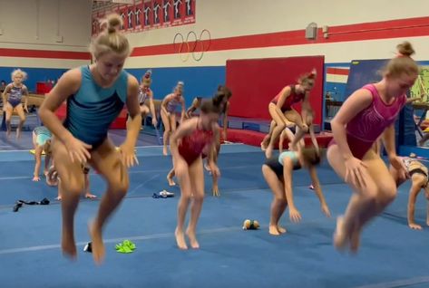 Gymnastics Leg Conditioning - How to Gymnastics Gymnastics Conditioning Circuit, Preschool Gymnastics Lesson Plans, Flips Gymnastics, Gymnastics Conditioning, Leg Circuit, Gymnastics Lessons, Gymnastics Drills, Gymnastics Moves, Preschool Gymnastics