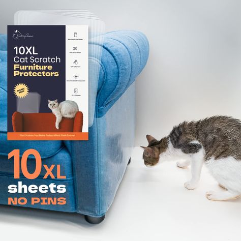 KatSupreme Anti Cat Scratch Furniture Protector - Clear Double Sided Deterrent Tapes, Couch Protector, Residue Free - 8XL She Cat Proof Couch, Cat Deterrent, Cat Scratching Furniture, Cat Couch, Bubble Fun, Couch Protector, Cat Proofing, Furniture Scratches, Cat Scratch