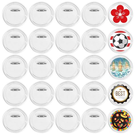 PRICES MAY VARY. 【Package includes】: 25pcs round button badge with safety pin(including 25 front and 25 back) , size is 8cm * 4cm/3.15 * 1.6in(diameter and thickness), Each Holds one photo or make your own button pins. Button making kit blank pins diy button pins button pins bulk clear plastic craft button with pin badge button button blanks badge blank button pins button badge blanks. 【DIY your own buttons】: you can customize this clear button, then put pictrues in it and make memorial pins for Memorial Pins, Diy Badges, Make Your Own Buttons, Picture Acrylic, Pins Diy, Badges Diy, Pins Button, Button Making, Plastic Craft