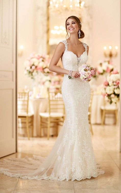 Vintage Bride Dress, Romantic Wedding Dress Lace, Stella York Wedding Dress, Satin Wedding Gown, 2016 Wedding Dresses, Trumpet Wedding Dress, Stella York, Trendy Wedding Dresses, Wedding Dresses Satin