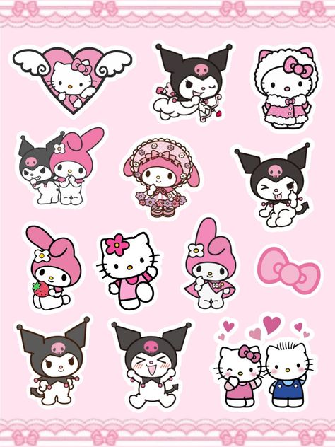 Sanrio Sticker Sheet Printable, Kuromi Sticker Sheet, Sanrio Stickers Printable Sheet, Kuromi Stickers Printable Sheet, My Melody Stickers Printable, Kuromi Stickers Printable, Cool Stickers Printable, Sanrio Stickers Printable, Cute Printable Sticker Sheets