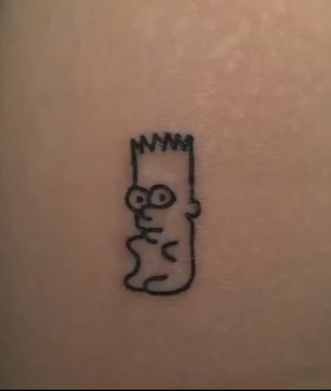 Gummy Bart Tattoo, Simple Silly Tattoos, Cut Here Tattoos, Cute Stick N Poke Tattoos, Gummy Bart, Slay Tattoo, Bart Simpson Tattoo, Stick N Poke Tattoos, Simple Quote Tattoos