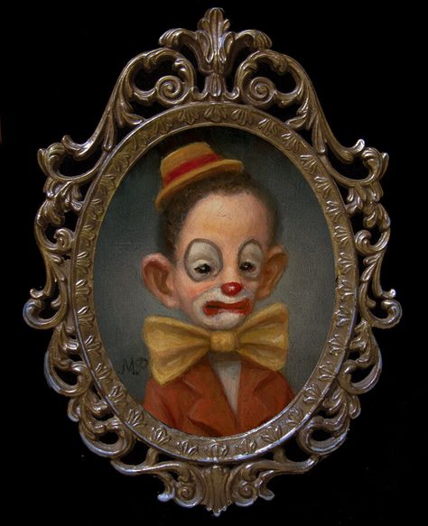 Tiny Clown — Marion Peck Marion Peck, Clown Pics, Clown Paintings, Evil Clowns, Creepy Clown, Royal Ballet, Pop Surrealism, Posters And Prints, Dark Fantasy Art