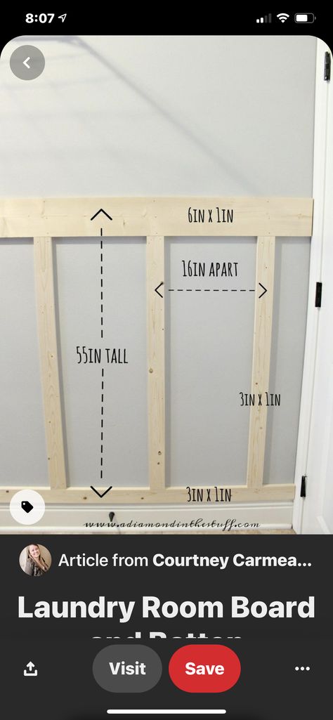 High Chair Rail, Diy Wainscoting, Mudroom Bench Plans, Front Porch Ideas For Mobile Homes, Chair Rail, Home Diy On A Budget, Hallway Ideas Entrance Narrow, Board And Batten, Laundry Room Design