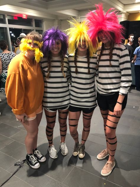 Truffala Tree Costume, Lorax And Tree Costume, The Lorax Costume Group, Lorax Tree Costume, Lorax Halloween Costumes Group, Cute Lorax Costume, Lorax Group Costume, Lorax Costume Women, Truffula Tree Costume