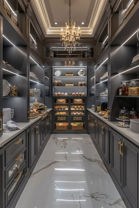 Large Pantry Design, Big Pantry, Massive Walk In Pantry, Big Kitchens, Luxury Pantry Walk In, Rich Kitchen Luxury, Huge Kitchen Luxury, Dream Pantry Walk In Luxury, Luxury Pantry