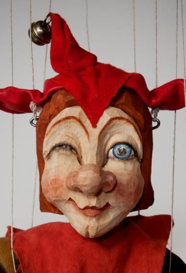 Marionettes Puppets, Marionette Puppets, Czech Marionettes, Court Jester, Toy Theatre, Marionette Puppet, Punch And Judy, Sculpted Doll, Puppet Making