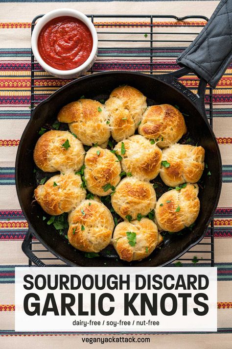 Discard Garlic Knots, Recipe Using Sourdough Starter, Vegan Fried Chicken, Vegan Bread Recipe, Garlic Rolls, Sourdough Bread Starter, Sourdough Starter Discard Recipe, Garlic Cheese Bread, Homemade Sourdough Bread