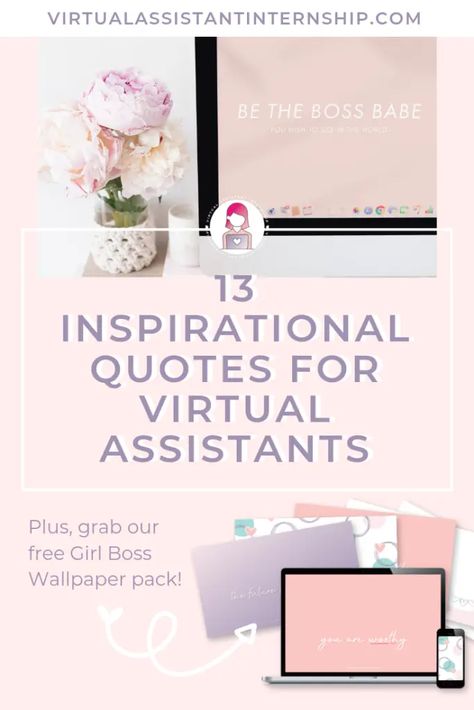 Cute Inspirational Wallpaper, Virtual Assistant Quotes, Girl Boss Wallpaper, Virtual Assistant Tools, Virtual Assistant Training, Inspirational Wallpaper, Some Inspirational Quotes, Virtual Assistant Jobs, Boss Wallpaper