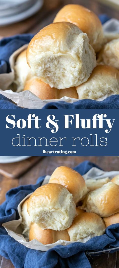 Easy Homemade Dinner Rolls, Easy Homemade Dinner, Dinner Roll Recipe, Dinner Rolls Easy, Yeast Rolls Recipe, Fluffy Dinner Rolls, Dinner Roll, Homemade Rolls, Homemade Dinner Rolls