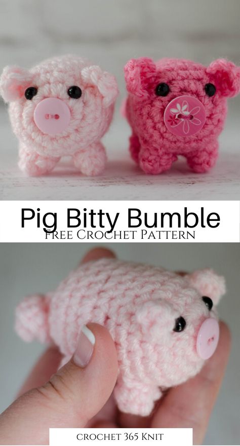 Crocheted Animals, Crochet Pig, Easy Crochet Animals, Easy Knitting Projects, Crochet Animals Free Patterns, Crochet Amigurumi Free, Haken Baby, Fun Crochet Projects, Crochet Animal Patterns