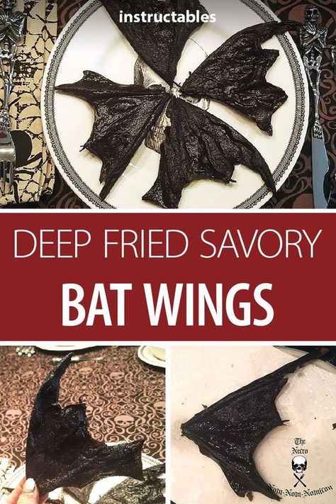 Halloween Bat Recipes, Bat Wings Halloween Food, Vampire Appetizers, Halloween Gross Food, Bat Wings Recipe, Halloween Picnic, Gross Halloween Foods, Halloween Soup, Easy Halloween Snacks