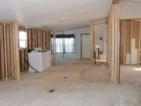 Remodeling Mobile Home Walls | As always, thank you for reading Mobile and Manufactured Home Living! Mobile Home Walls, Redo House, Mobile Home Redo, Removing Walls, Remodel Mobile Home, Mobile Home Repair, Basement Designs, Mobile Home Makeovers, Mobile Home Renovations