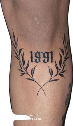 Tattoos Knee, Hips Tattoo, 1996 Tattoo, Victory Tattoo, Simple Leg Tattoos, Deer Head Tattoo, Tattoo Knee, Brother And Sister Tattoo Ideas, Tricep Tattoos