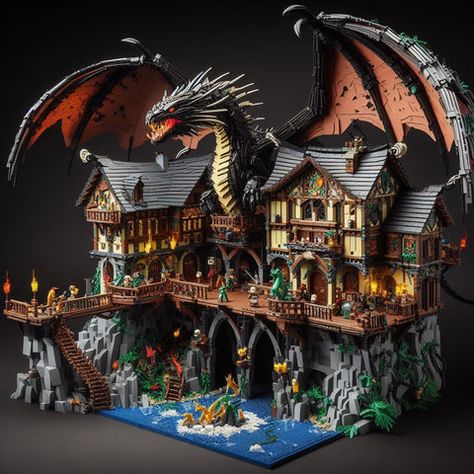 39 AI ideas for Lego MOCs Mythical Creatures – How to build it Dragon Building, Lego Worlds Builds, Castle Ideas, Lego Build Ideas, Lego Castle Ideas, Lego Moc Ideas, Lego Mocs, Lego Builds, Cool Lego Ideas