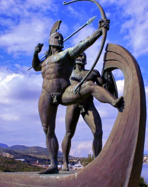 Battle Of Salamis, Greek Warriors, Greek Warrior, Rome Antique, Bow And Arrow, Roman Art, Greek Art, Male Form, Figurative Sculpture