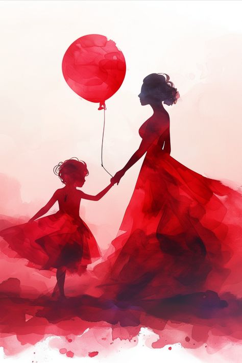 Capturing the essence of "Mother Daughter Love Heart Red Balloon" in our latest watercolor clipart. This minimalistic yet ultrafine detailed illustration features a mother and daughter in traditional poses, adorned in dark pink and red dresses. The child's hand clasping a red balloon adds a touch of love and romance to the scene. This sublimation clipart is a testament to the simplicity and beauty of painted illustrations. Perfect for adding a cute, heartwarming touch to your projects! 🎈👩‍👧❤️ Traditional Poses, Mother Daughter Love, Detailed Illustration, Heart Red, Love And Romance, Red Balloon, Red Dresses, Mother And Daughter, Pink And Red