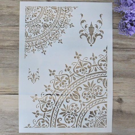 PRICES MAY VARY. Material: Made from durable plastic material. Color: White A2 Sheet Size: 16.5 in * 23.5 in ( 42 cm * 59.4 cm ) Package included: 1 * Stencil Suitable for pigment, ink pad, spray, handing painting, cloth, wall, furniture and other decorations  Features: Material: Made from durable plastic material , reusable and easy to operate. BPA Free.  Color: white  A2 Sheet Size:16.5 in * 23.5 inch ( 42 cm * 59.4 cm ) (Conversion: 1cm=0.39inch )   Package content: 1* Stencil  Suitable for p Feather Stencil, Stencils For Walls, Mandala Elephant, Basic Painting, Stencil Fabric, Mandala Stencils, Fabric Wall Art, Mandalas Design, Embossed Paper