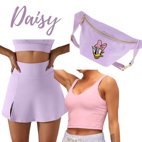 Disneybound Athleisure, Subtle Disneybound, Daisy Duck Disneybound, Daisy Disneybound, Rundisney Outfits, Disneybound Ideas, Disneybound Outfits, Trip Style, Disney Fits