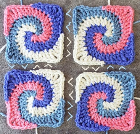 Pinwheel Square Pattern – Mamas2Hands Wave Granny Square, Crochet Mens Scarf, Crochet Men, Crochet Stitches Free, With My Love, Crochet Pumpkin, Crochet Cross, Crochet Items, Crochet Stitches Tutorial