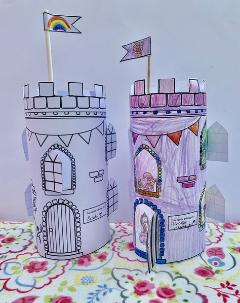 My Family Printable Castle Activity – Make Time Together My Family Printable, Tree Castle, Castle Crafts, Fairy Tale Crafts, Family Printables, Princess Crafts, Castle Tower, Castle Art, Kids Activity