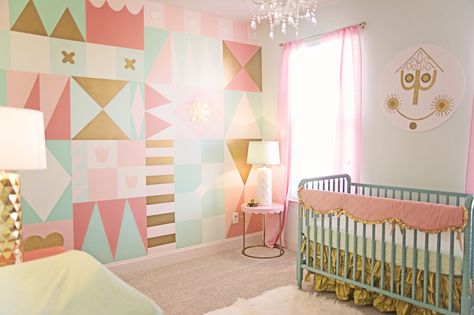 Campbell’s It’s A Small World DIY Nursery It’s A Small World Room, Its A Small World Bedroom, It’s A Small World Bedroom, Baby Bedroom Disney, Disney World Themed Playroom, Epcot Themed Nursery, It's A Small World Nursery, Pastel Disney Nursery, Disneyland Nursery Ideas