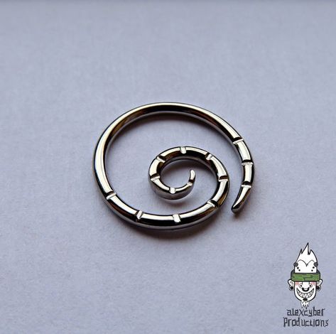 Handmade titanium 14G daith spiral piercing avalible on my Etsy shop #piercing #piercings #bodypiercing #bodyjewelry #titaniumpiercing #titaniopiercing #daithpiercing #daith #daithjewelry #alien #aliens #alexcyberproductions #titanio #spiral #espiral #spiralpiercing #spiraljewelry #spinal #cyborg Spiral Septum, Spiral Piercing, Spiral Jewelry, Daith Jewelry, Septum Jewelry, Daith Piercing, Septum Piercing, Aliens, Body Jewelry