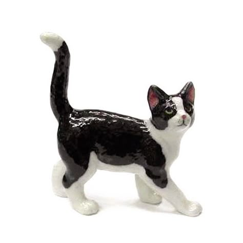 Tuxedo Kitten, Vintage Cat Figurines, Porcelain Animal, White Kitten, Miniature Figurine, Black And White Cat, White Kittens, Mini Figurine, Cat Statue