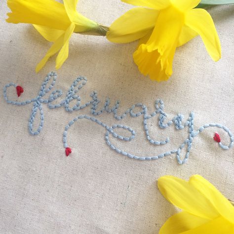 February Embroidery, Embroidery, Art