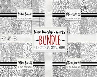 Black and white doodle digital paper party | Etsy White Doodle, Drawn Patterns, Gratis Printables, Digital Paper Free, Book Creator, Hand Drawn Pattern, Black Line, Modern Flower, Simple Colors