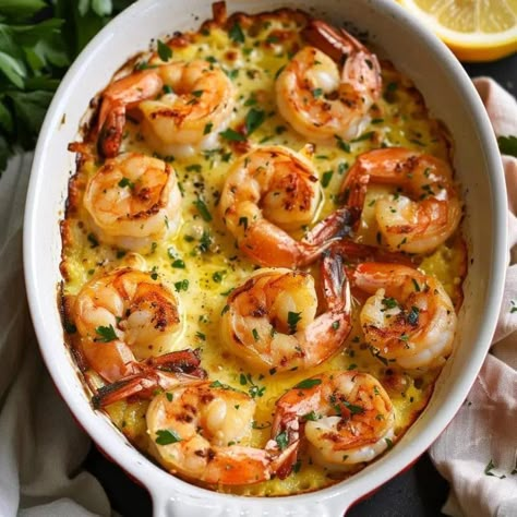 Magic Baked Shrimp in Lemon Butter Sauce is not just a dish, it's a culinary experience that brings together the delicate flavors of the ocean with the bright zest of lemon and the luxurious richness of butter. This dish is an absolute delight, perfect for celebrating special occasions or adding a touch of elegance to a regular weeknight dinner. The beauty of this recipe lies in its simplicity and the depth of flavor it offers, making it a favorite in coastal areas where shrimp is as fresh as th Delicious Seafood Recipes, Shrimp Recipes For Dinner, Lemon Butter Sauce, Baked Shrimp, Homemade Hamburgers, Shrimp Recipes Easy, Shrimp Dishes, Dessert Salads, Lemon Butter