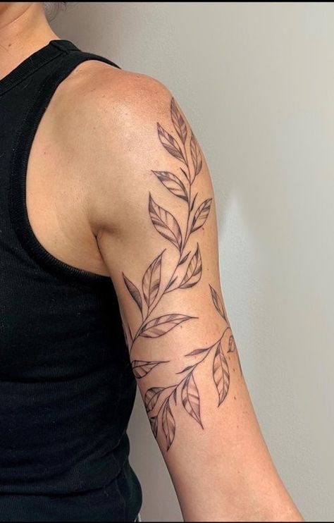 Fine Line Leaves Tattoo, Shoulder Leaf Tattoo, Fine Line Leaf Tattoo, Leaf Shoulder Tattoo, Fine Line Shoulder Tattoo, Denver Tattoo, T Henry, Sick Tattoos, Ivy Tattoo