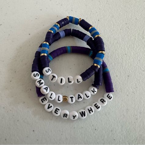 Niall Horan Song Title Bracelets (Heartbreak Weather Album) Set Of 3 Stretchy Made With Clay Beads Niall Horan Bracelet Ideas, Niall Bracelet, Niall Horan Bracelet, Niall Horan Inspired Outfits, Fan Bracelet, Niall Horan Baby, Marc Jacobs Bracelet, Vintage Goblets, Beaded Braclets